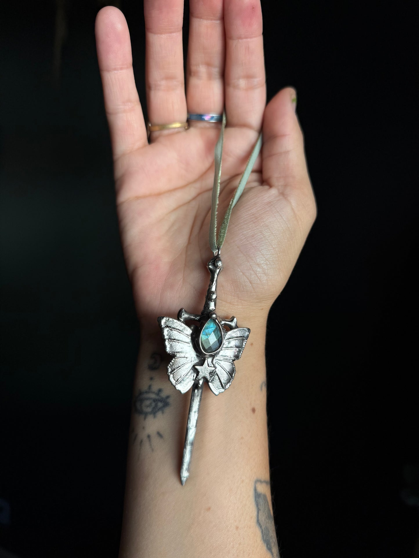 Butterfly Fairy sword necklace