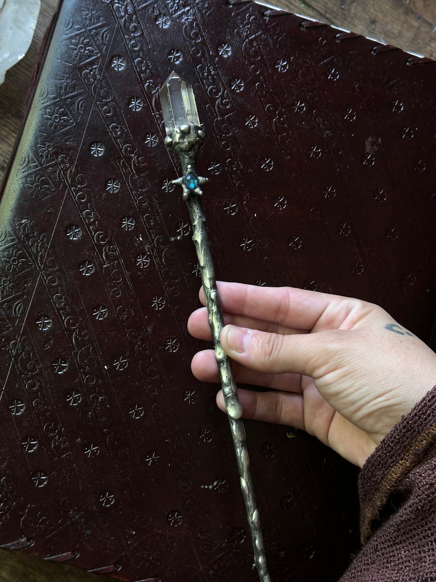 The Stellar Labradorite Quartz Wand