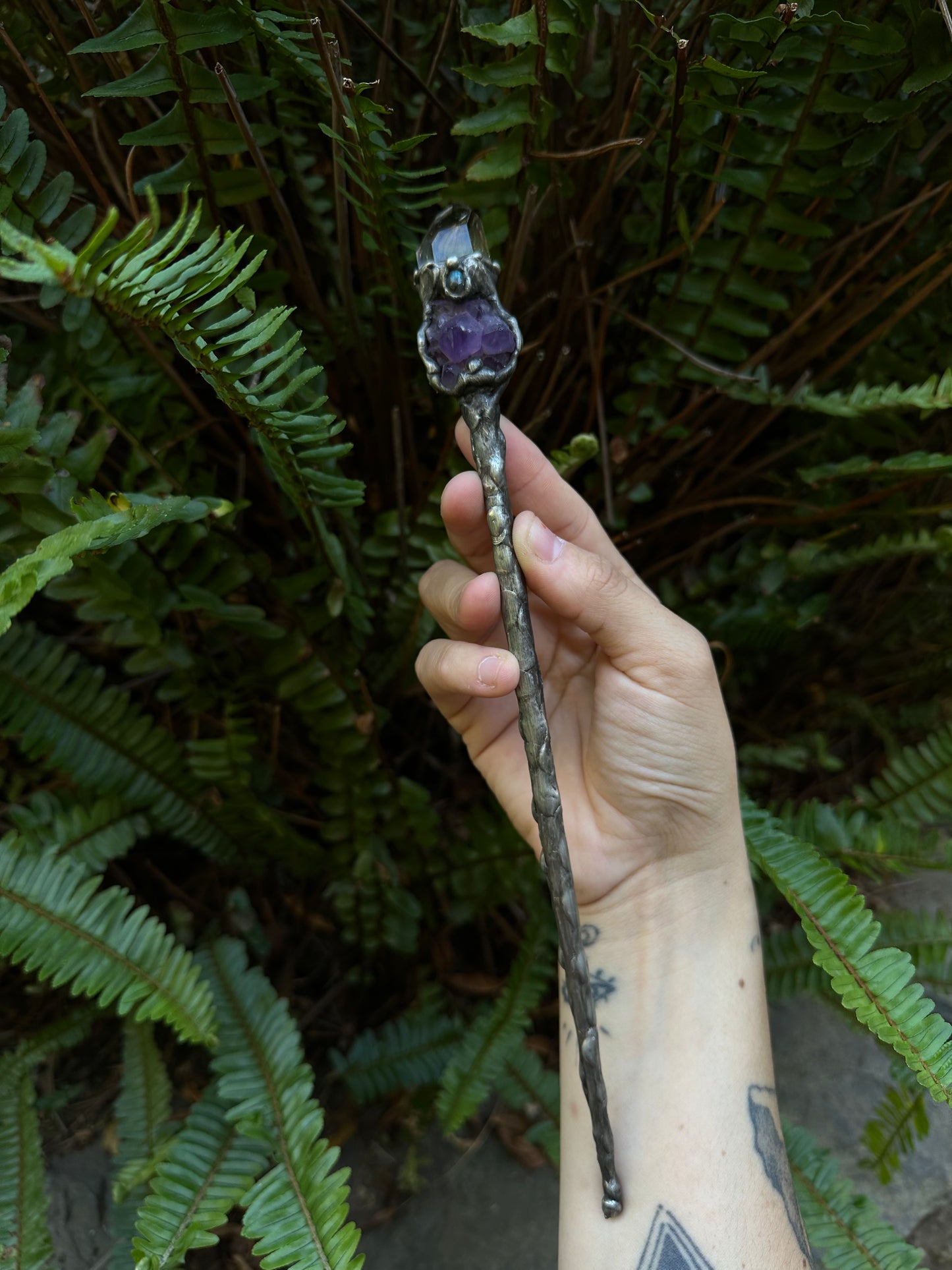 Amethyst and Quartz Magic Wand