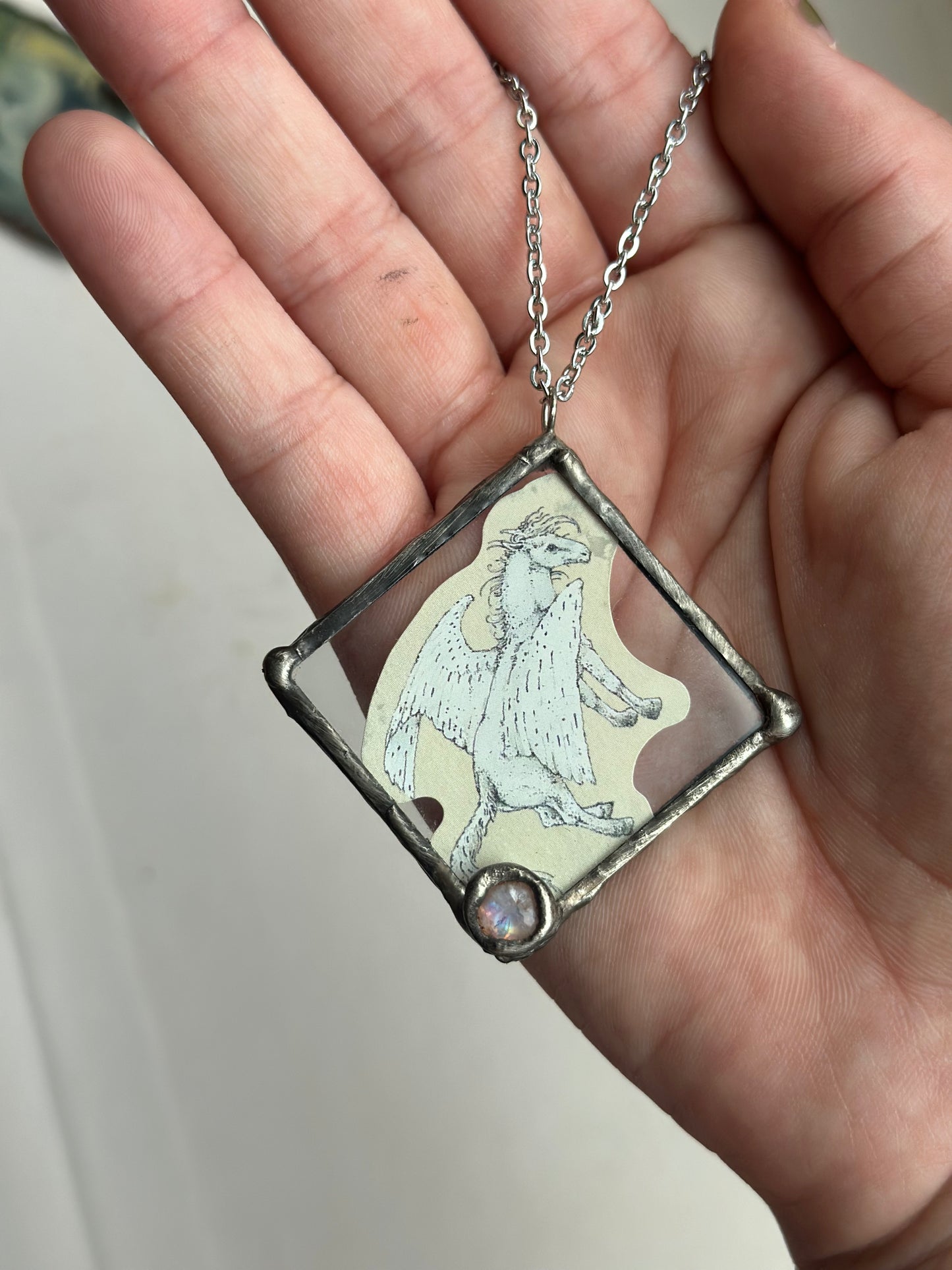 Pegasus Glass Necklace
