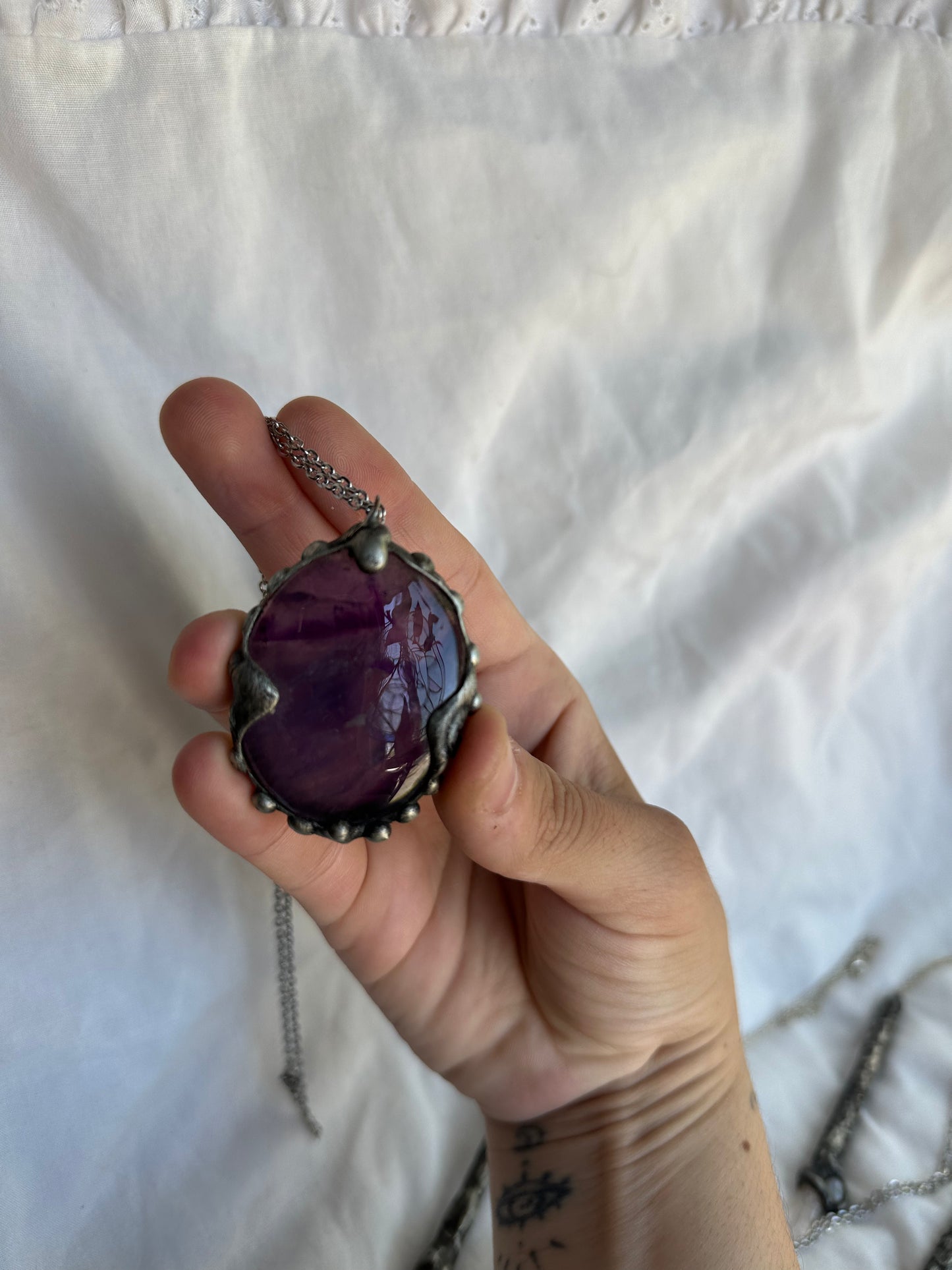 RESERVED FOR KASSIE the heart shield amethyst necklace