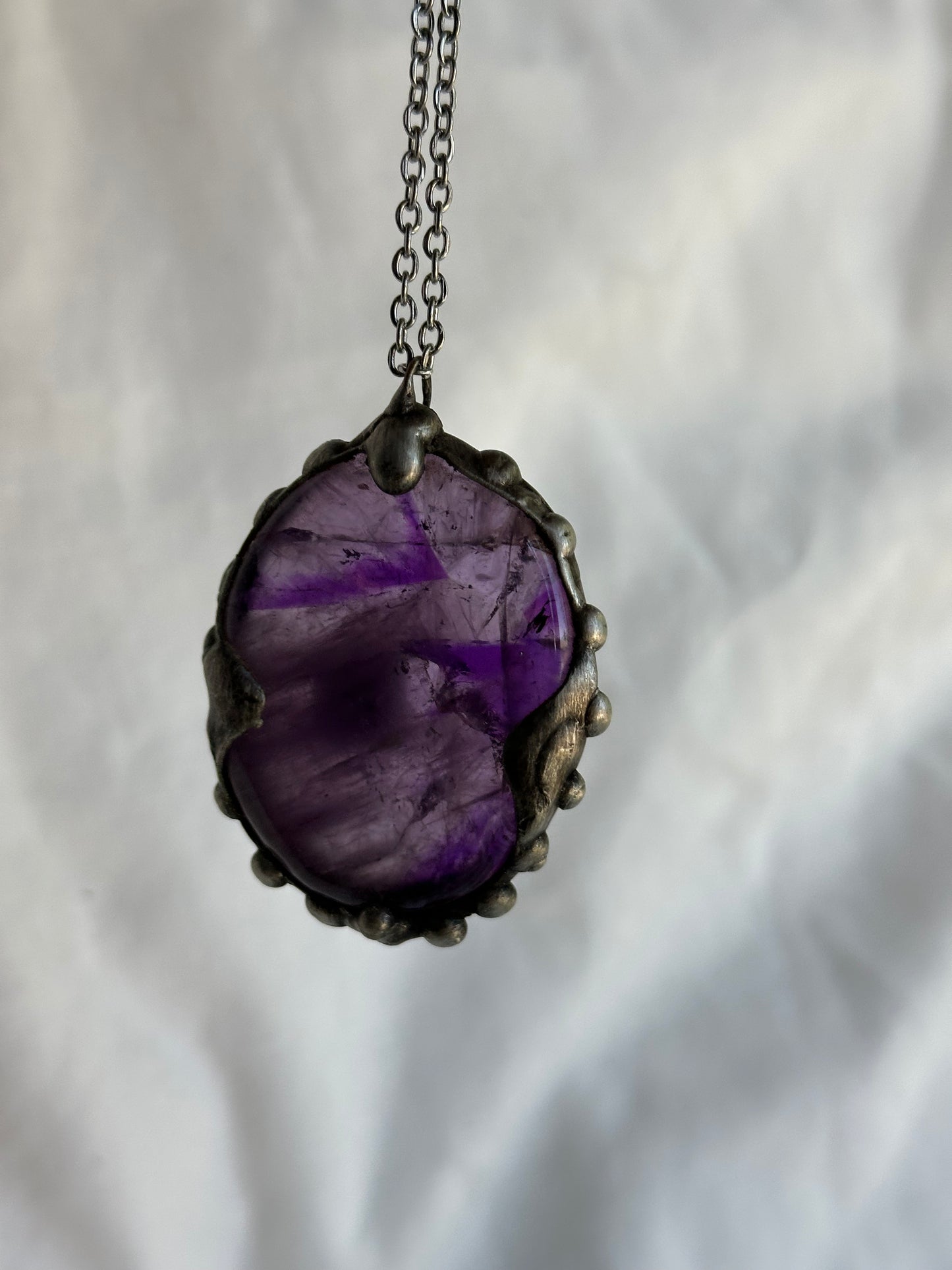 RESERVED FOR KASSIE the heart shield amethyst necklace