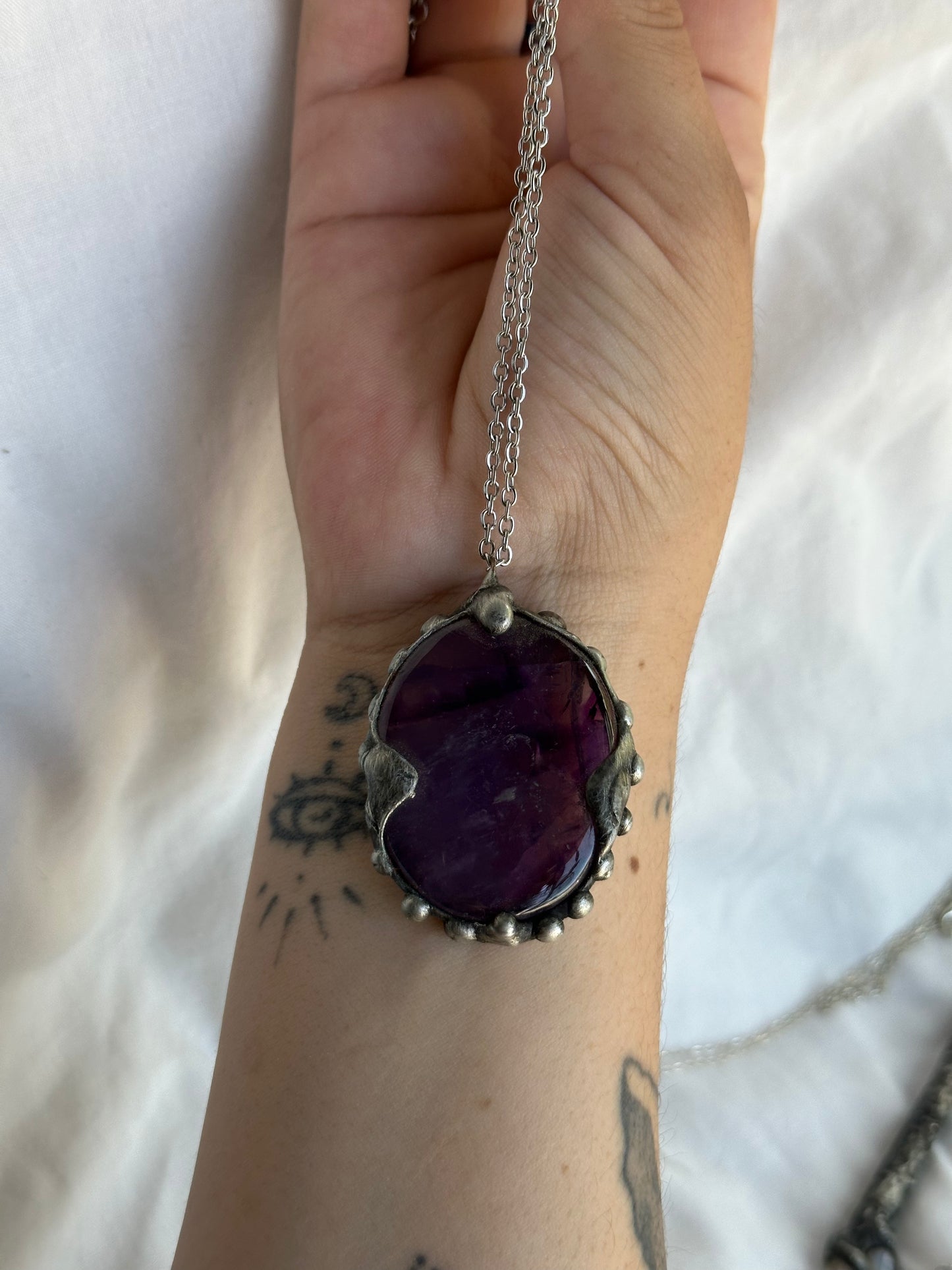 RESERVED FOR KASSIE the heart shield amethyst necklace