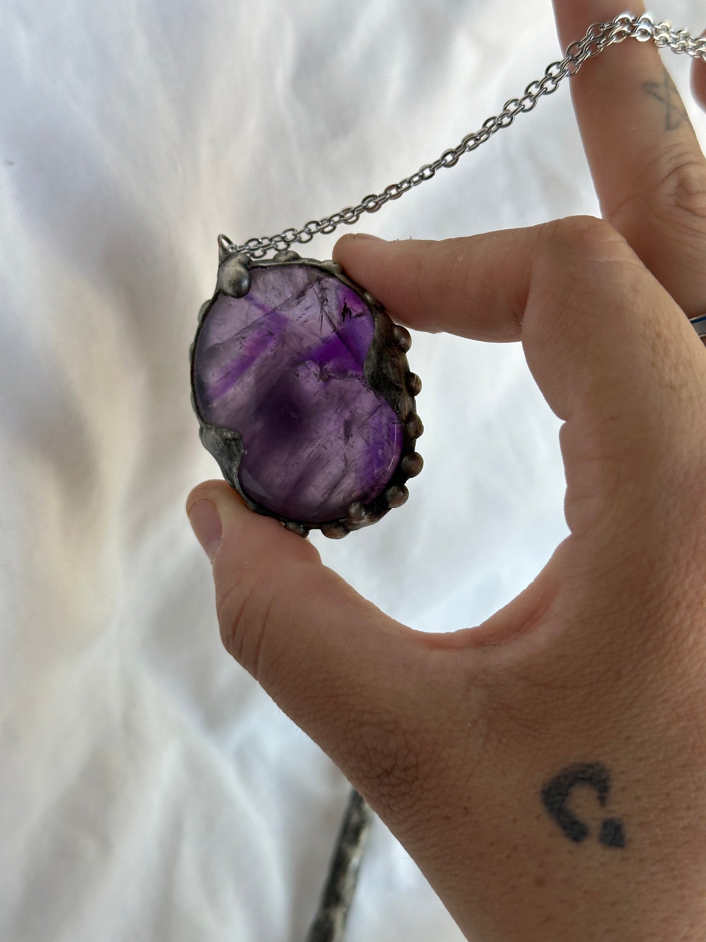 RESERVED FOR KASSIE the heart shield amethyst necklace