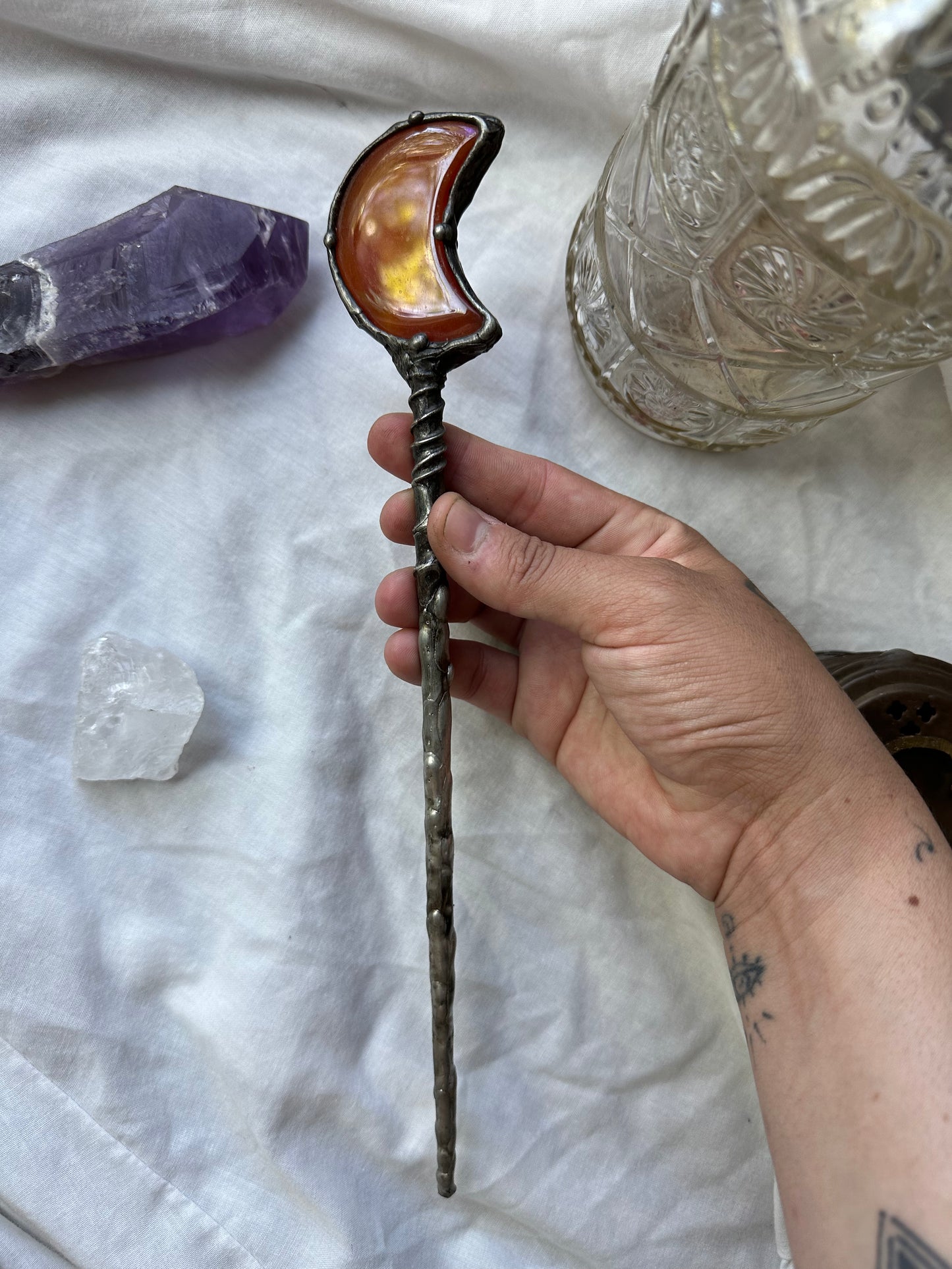 Carnelian moon Wand