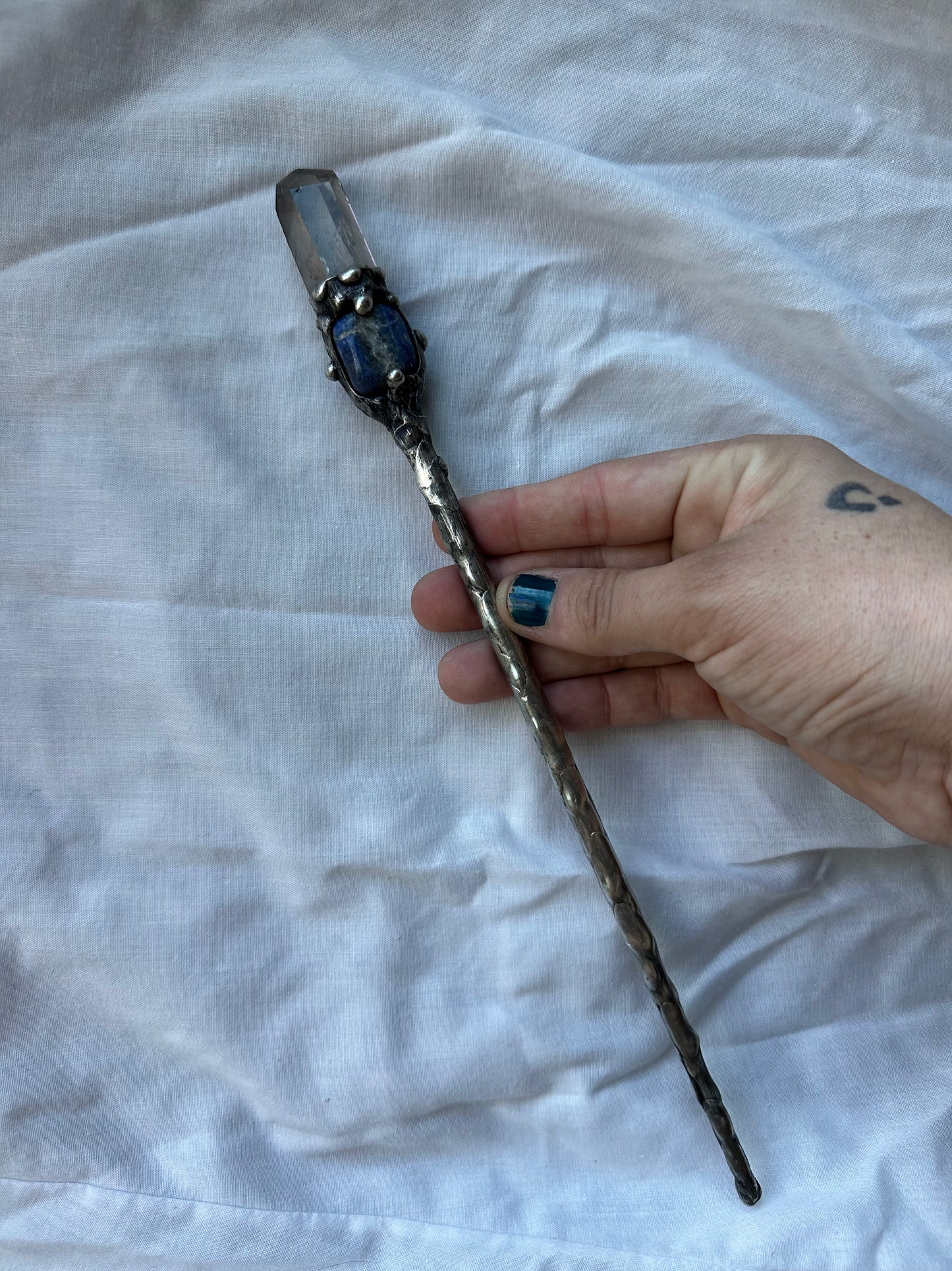 Lapis Lazuli and Quartz Wand