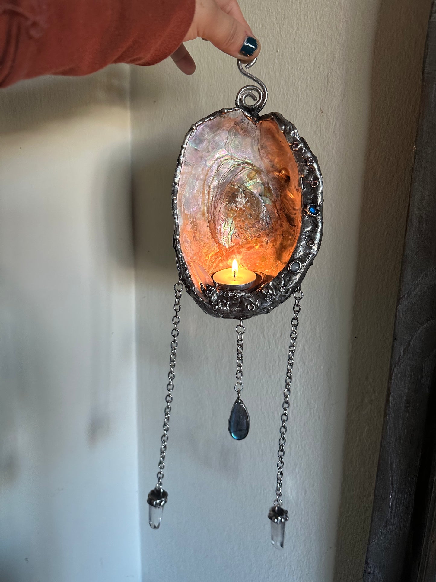 Abalone Candle Holder Wall hanging
