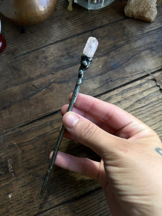 pink quartz pocket wand