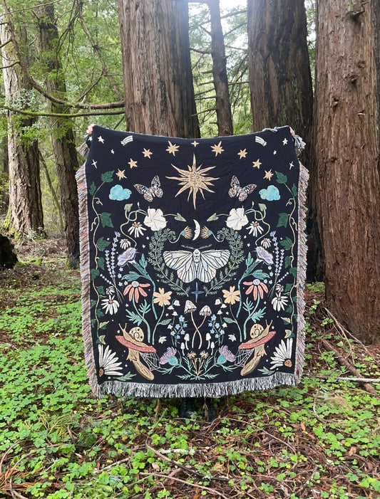 Midsummer Night Woven Tapestry Blanket