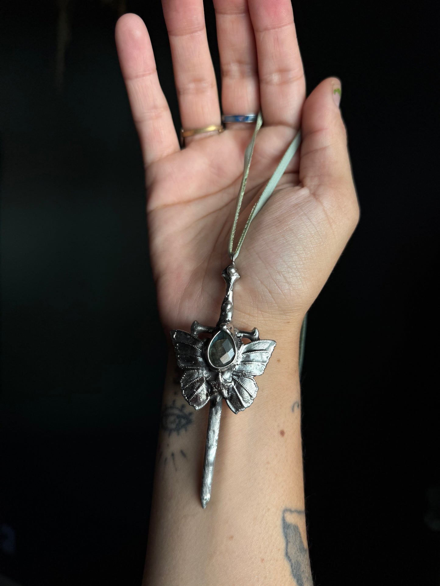 Butterfly Fairy sword necklace