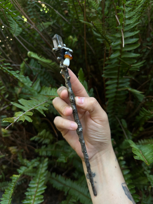 Mushroom Quartz Magic Wand