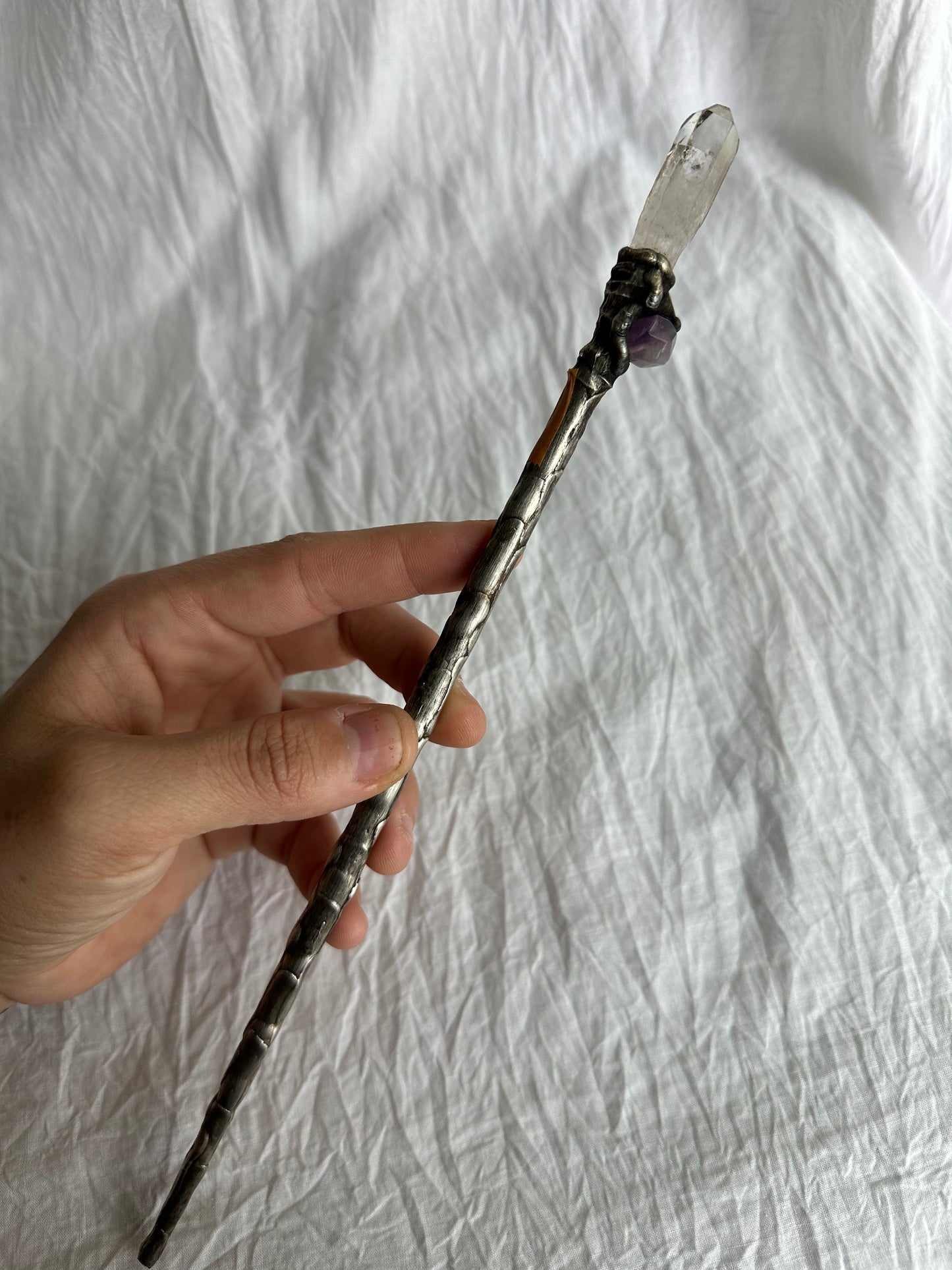 Quartz and Amethyst Wand