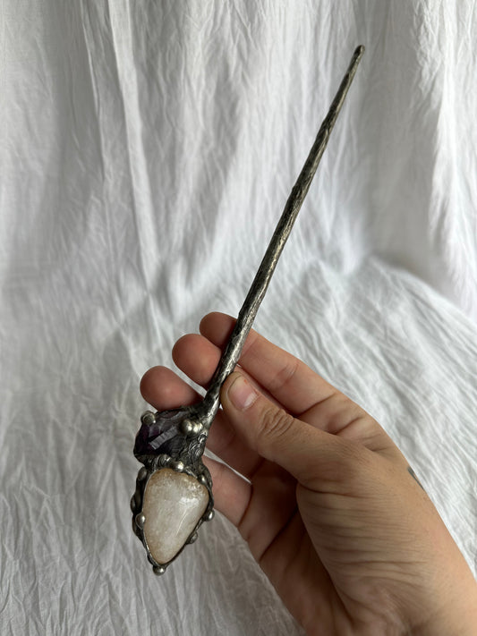 Citrine and Amethyst Wand