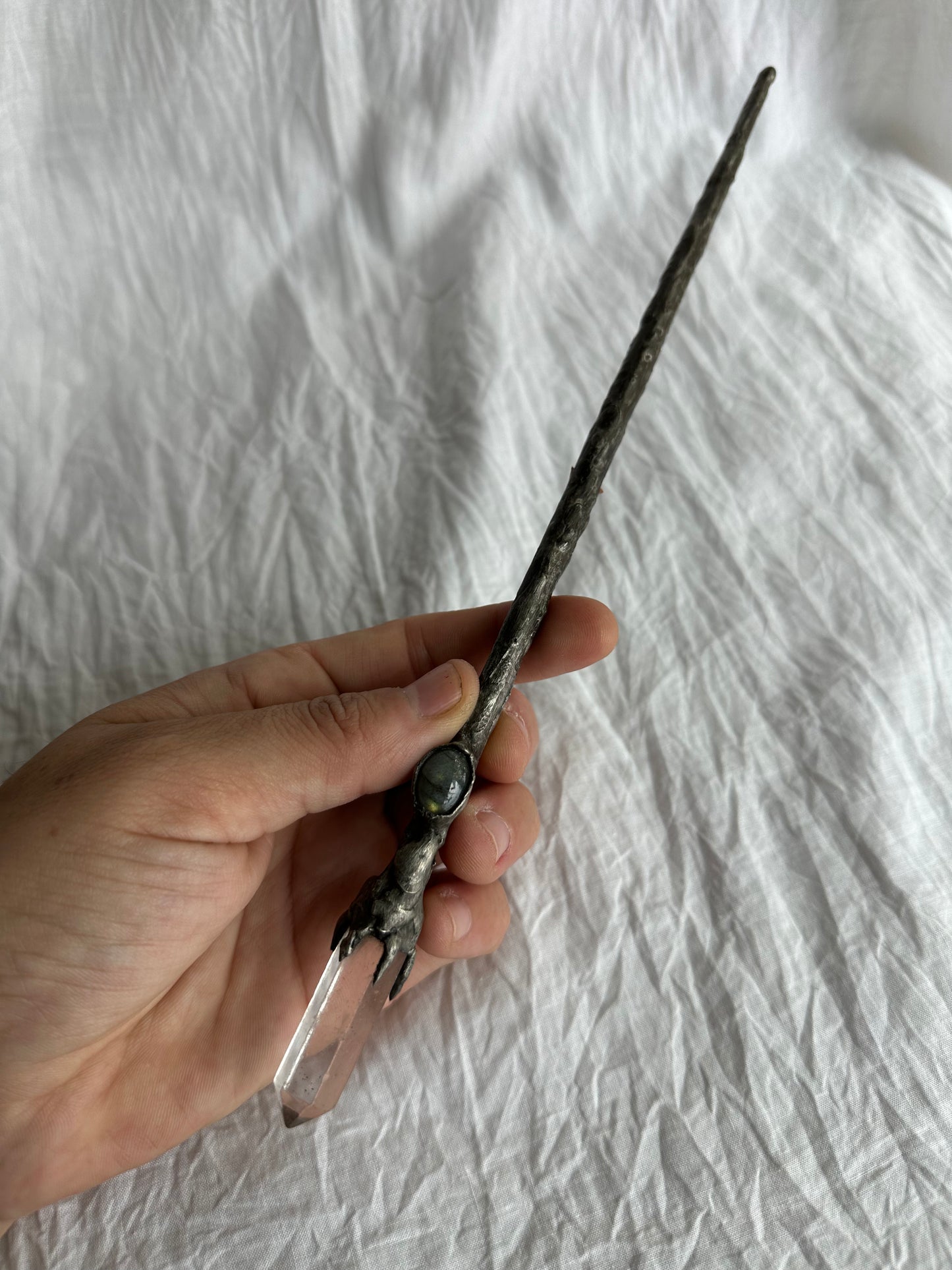 Quartz and Labradorite Wand