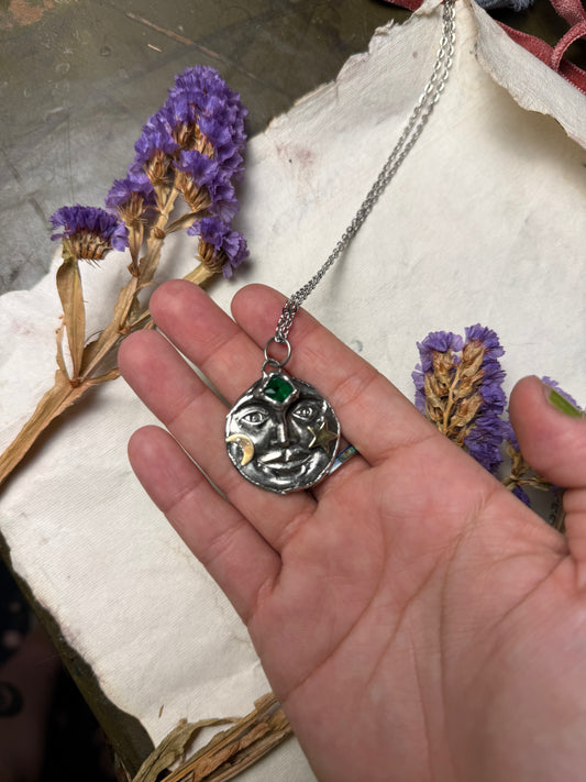 Emerald Eye Moon necklace