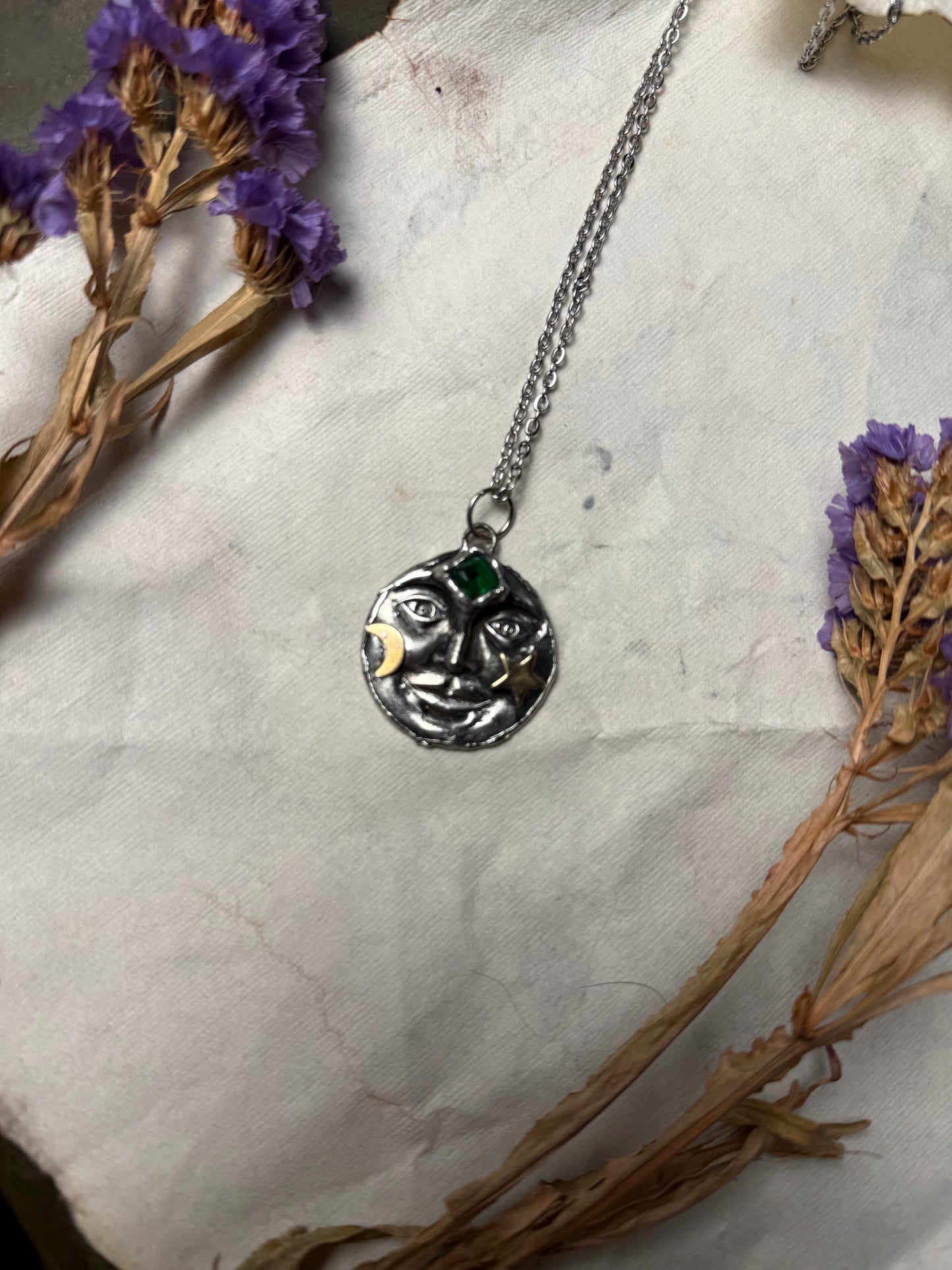Emerald Eye Moon necklace
