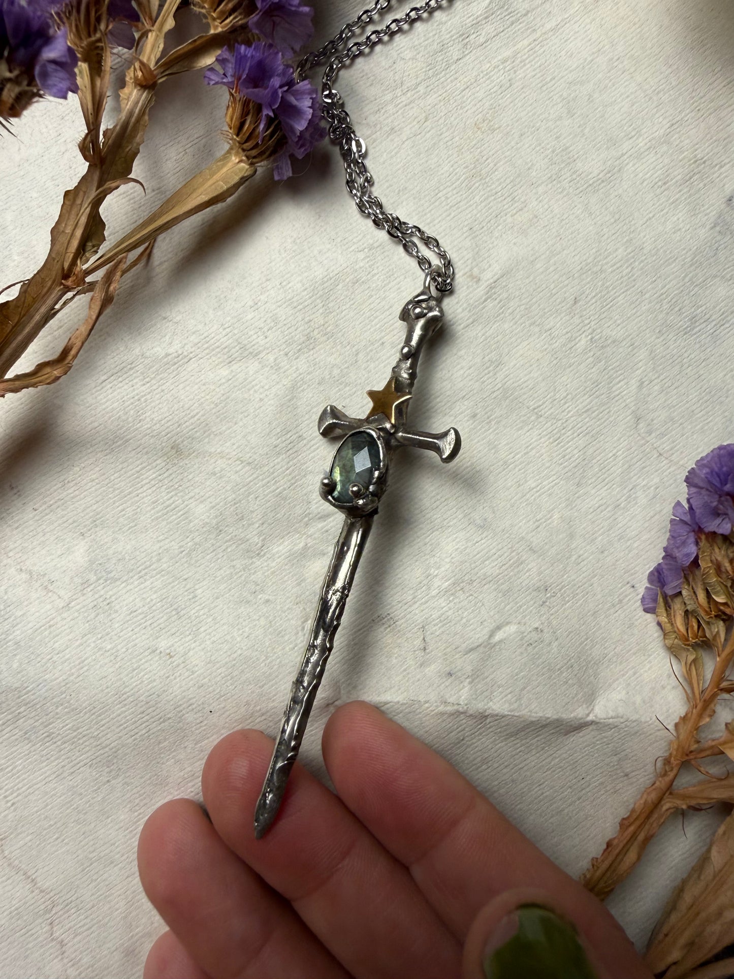 Labradorite Sword Necklace