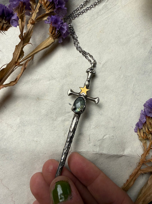 Labradorite Sword Necklace