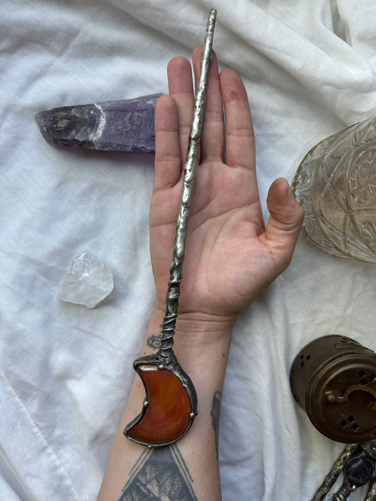 Carnelian moon Wand