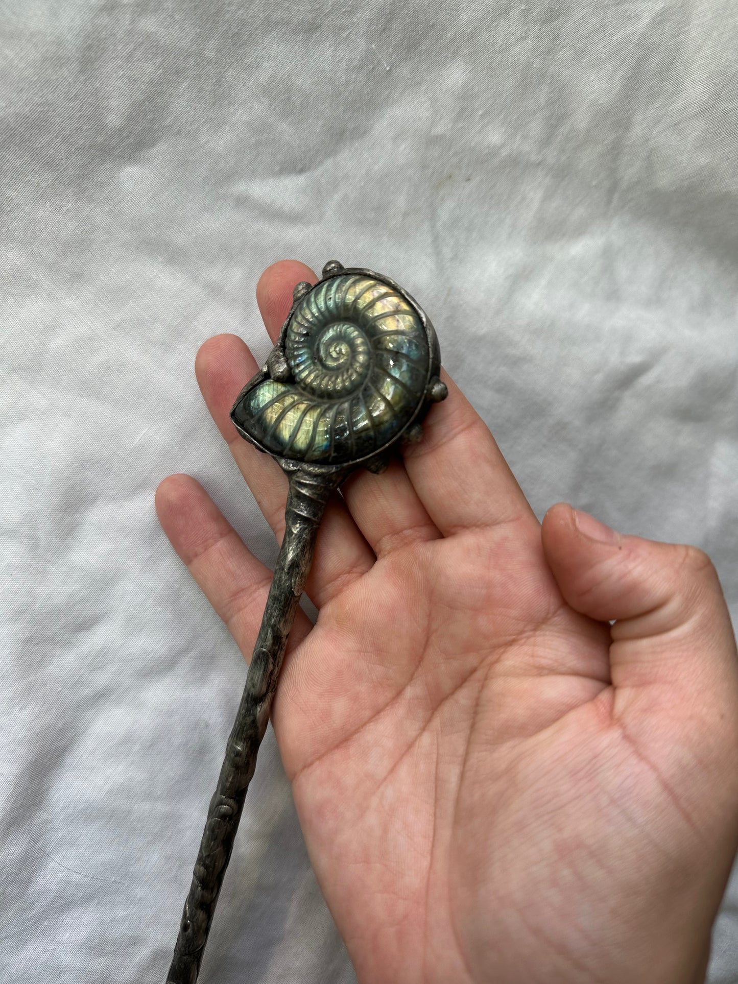 Ammonite Labradorite Wand