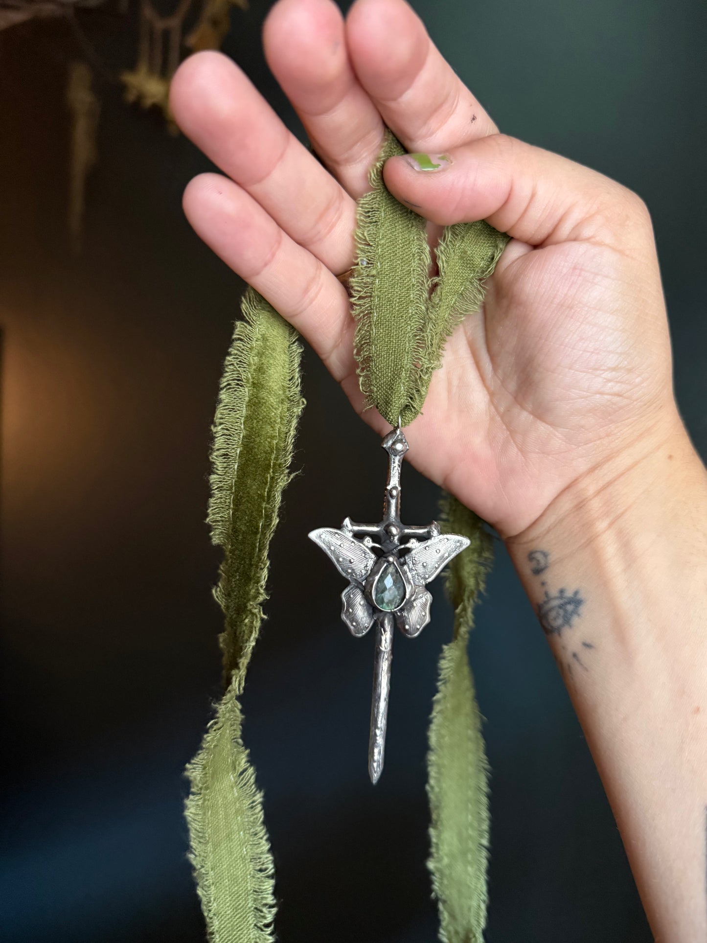 Gossamer sword necklace